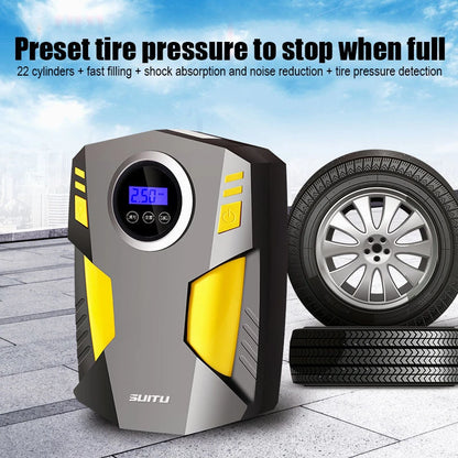 Digital Tire Inflator DC 12 Volt Car Portable Air Compressor Pump 150 PSI Car Air Compressor for Auto Car Motorcycles Bicycles