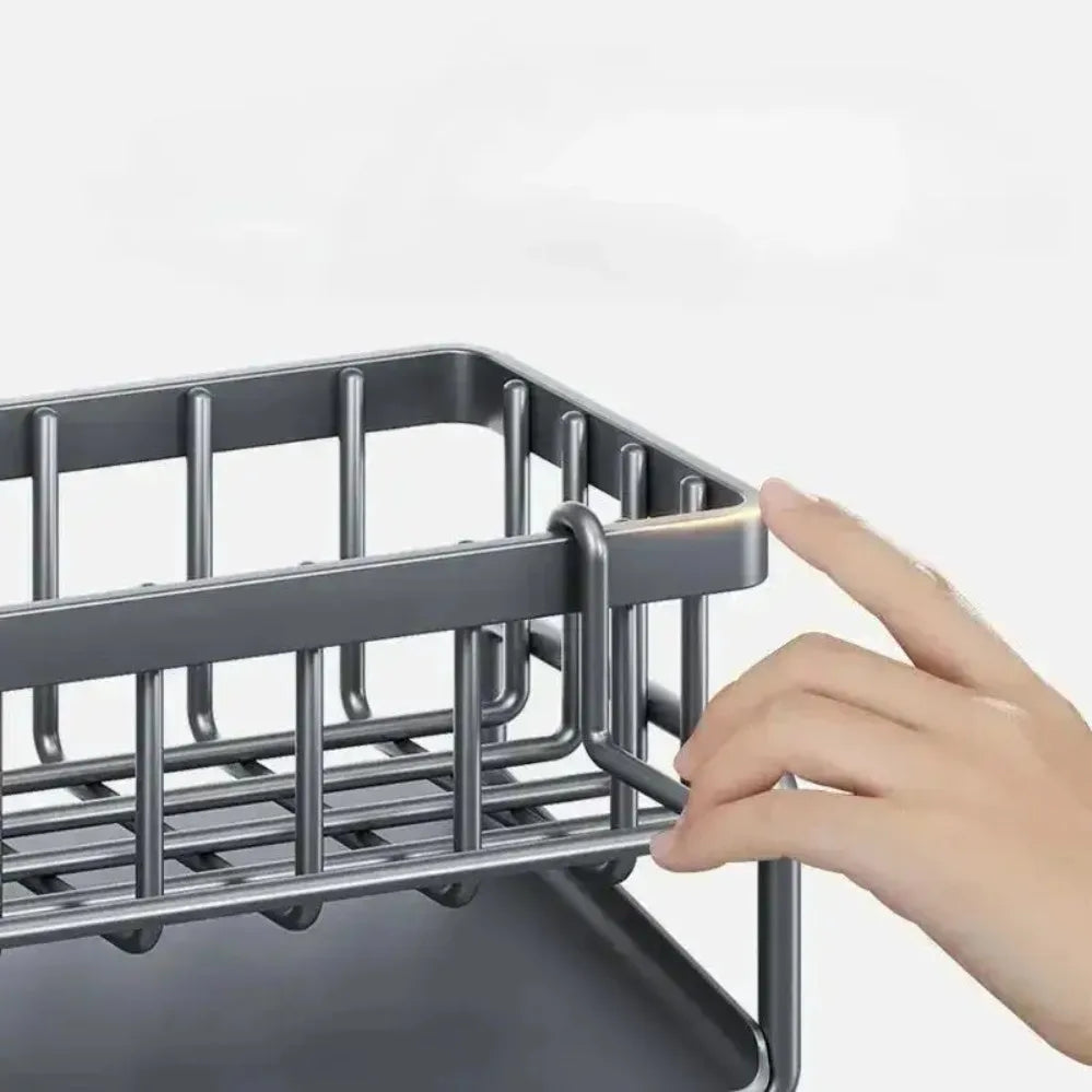 1 Pcs Kitchen Space Aluminum Sink Drain Rack Sponge Storage Faucet Holder Soap Drainer Shelf Basket Organizer Bathroom Accessories