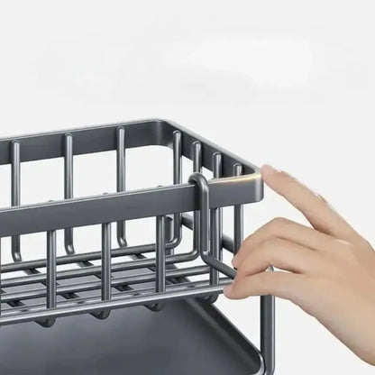 1 Pcs Kitchen Space Aluminum Sink Drain Rack Sponge Storage Faucet Holder Soap Drainer Shelf Basket Organizer Bathroom Accessories