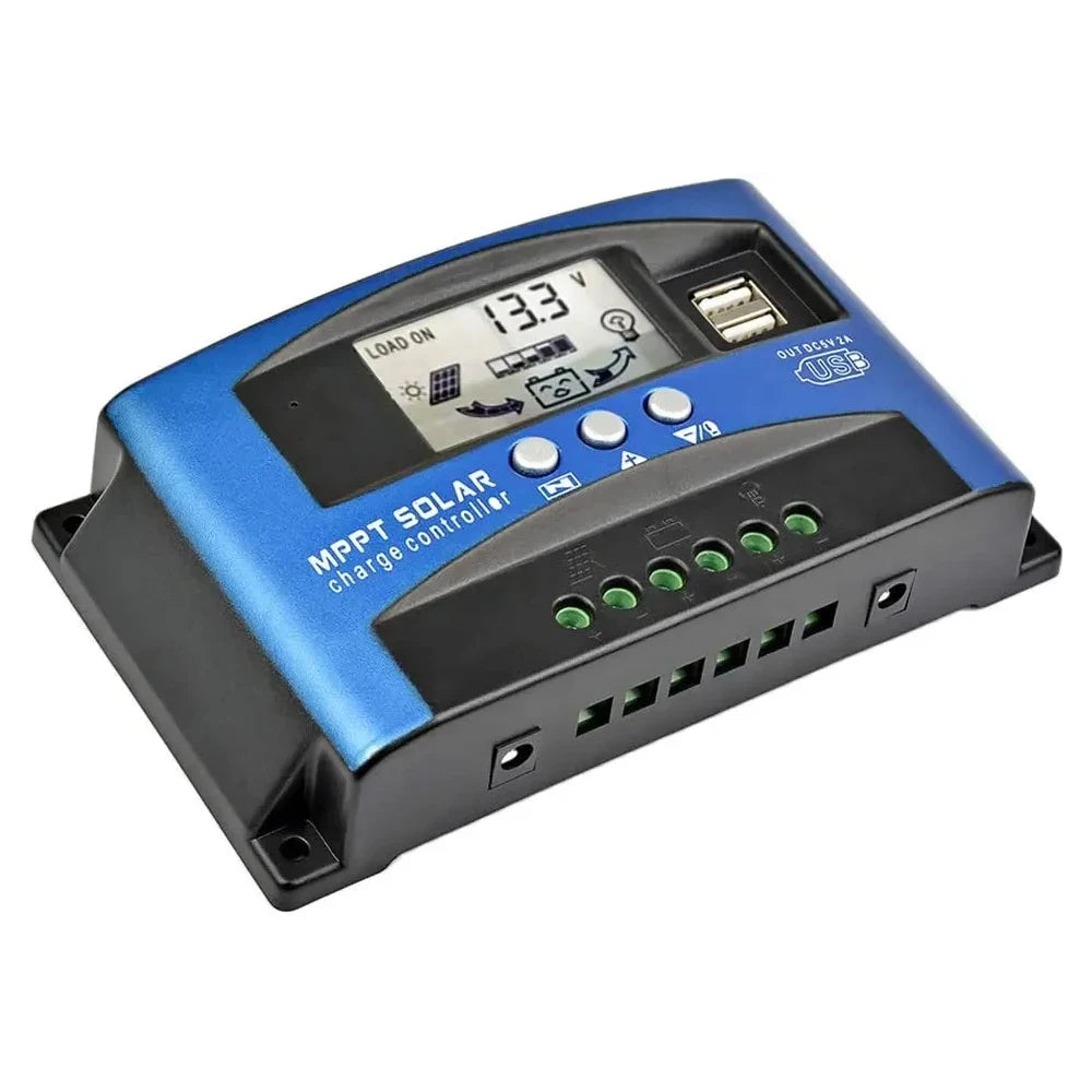Y&H MPPT Solar Charge Controller 40A 60A 100A with Load/Dual USB /LCD 12V 24V Auto Solar Panel Charger Regulator