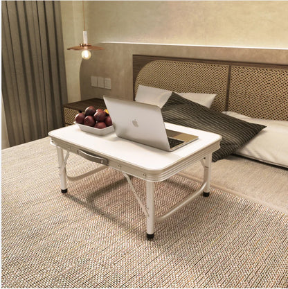 Mini Folding Camping Table, Aluminum Frame with Carry Handle, Adjustable Height, Portable Lightweight and Easy to Carry,