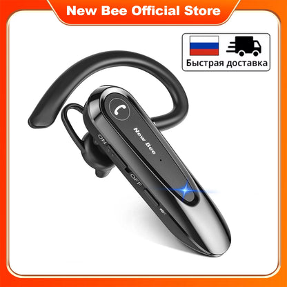 New Bee B45 Wireless Headset Bluetooth 5.0 Earphones Dual Mic Mute Handsfree Earbuds CVC8.0 Noise Reduction for Business Driving