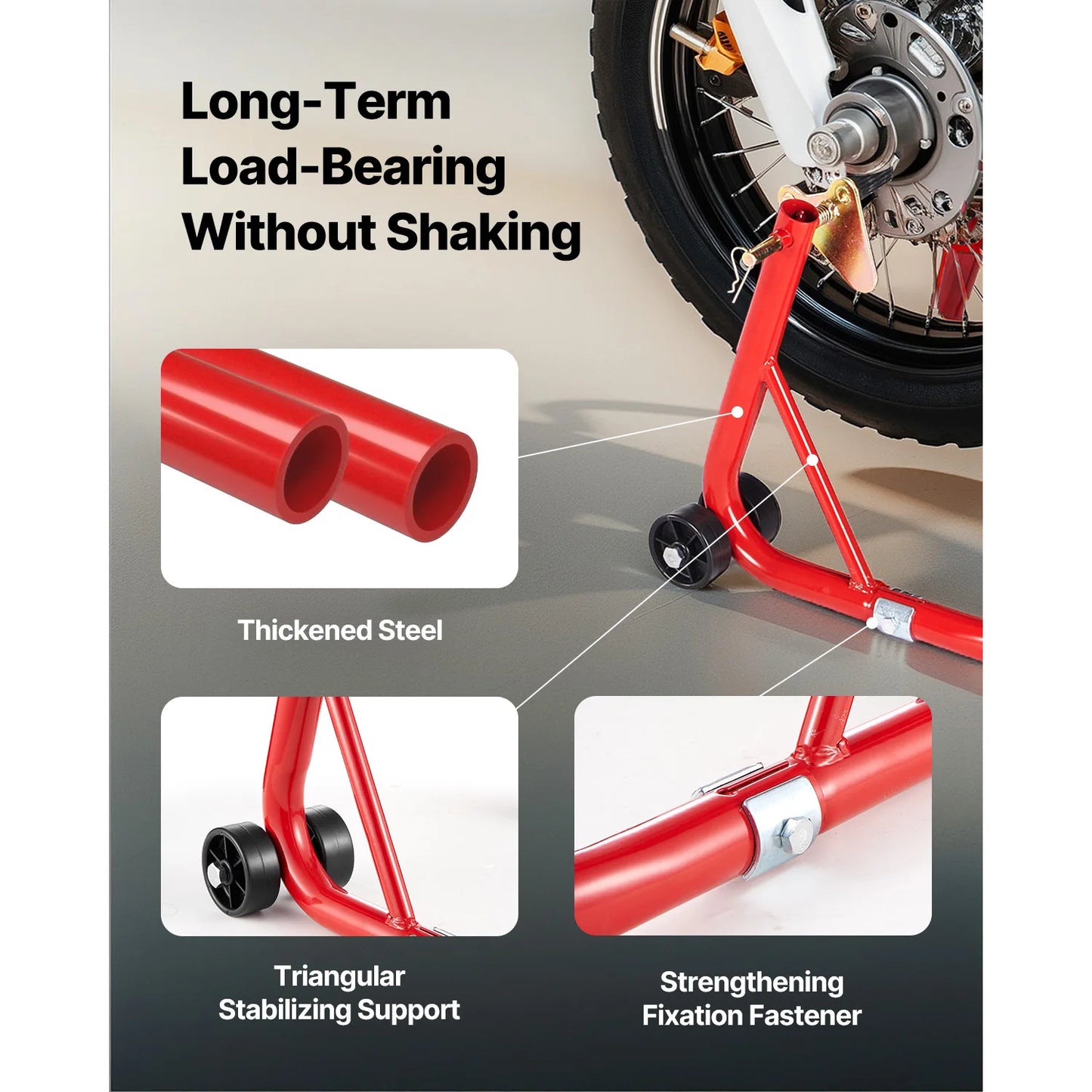 SucceBuy Motorcycle Stand Lift 850lbs Front Rear Combo Stand Lift Front Wheel Dual-Fork Stand Rear U+L Fork Swingarm Spool Stand