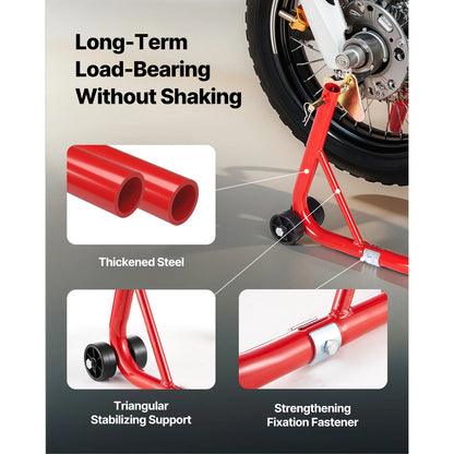 SucceBuy Motorcycle Stand Lift 850lbs Front Rear Combo Stand Lift Front Wheel Dual-Fork Stand Rear U+L Fork Swingarm Spool Stand