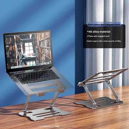 No-Install Notebook Tablet Stand Foldable Alloy Heat Sink Rotatable Display Elevation Frame Lightweight Portable Computer Holder