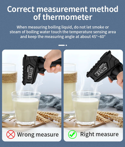 Digital Infrared Thermometer -50 to 800℃ Laser Thermometer -58 to 1472℉ Temperature Meter Digital Thermometer Backlight Alarm