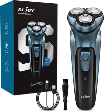 Sejoy 3D Rotary Electric Shaver for Men Advanced Dry Wet Pop-up Trimmer Rechargeable Perfect Fathers Day Gift for Dad, Husband