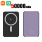 XIAOMI Ultra Slim Power Bank Mac Fast Charge Auxiliary Battery 50000mAh Magnetic Magnet Wireless Charging For IPhone Samsung New