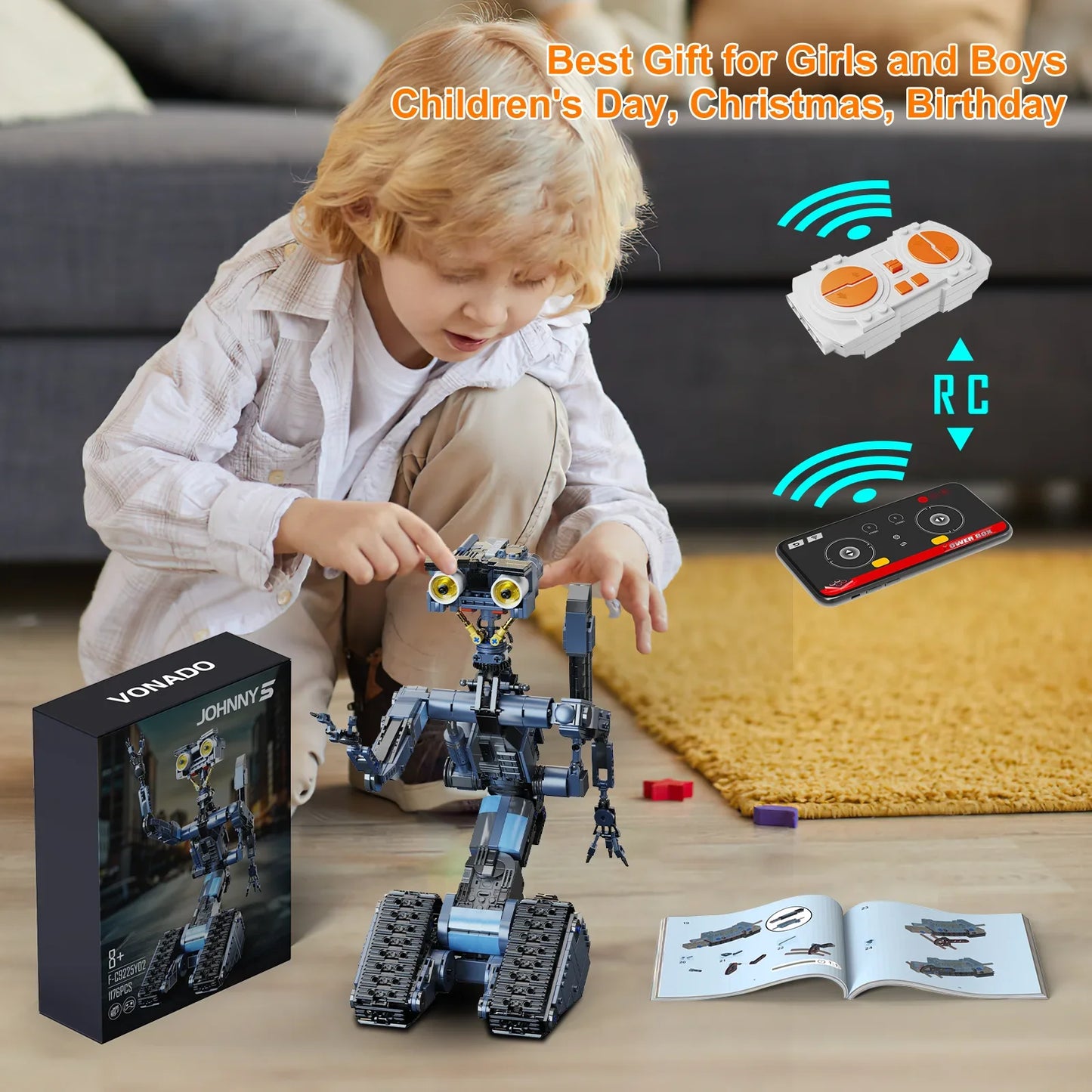 Johnnys 5 Robot Building Blocks Set Military Robot Model Action Figure Bricks Johnnys Five Building Blocks Toys for Kids Gifts