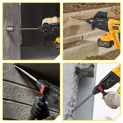 MELLWIN 26MM Brushless Electric Hammer Drill Cordless Household Rotary Impact Hammer Power Tool For Makita 18V Battery Pin