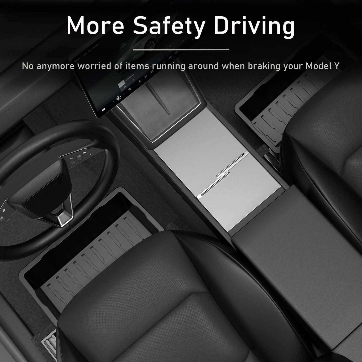 For Tesla New Model Y 2025 Launch Juniper Seat Storage Box Center Console Organizer Bins Front Rear Tray Trash Accessories