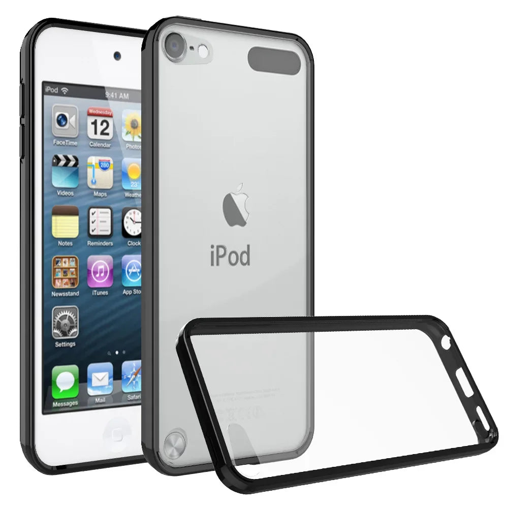 Transparent Case for IPod Touch 5 / Touch 6 / Touch 7 Hybrid Shockproof Cover Soft TPU Frame with Clear Hard Acrylic Shell Capa