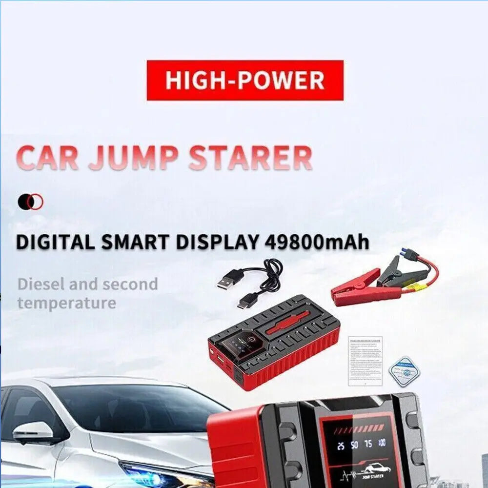 49800Mah Car Jump Starter Pack Booster Battery Charger Emergency Power Bank 12V