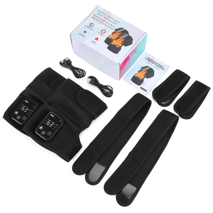 Thermal Knee Massager 3 in 1 Shoulder Knee Elbow Heating Massage Support Brace Rechargeable Vibration Pad Arthritis Muscle Relax