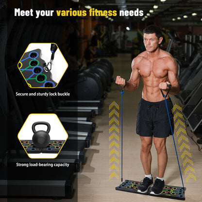 24-In-1 Multifunctional Push-up Board Set，Portable Foldable Fitness Equipment For Chest Abdomen Arms And Back Training