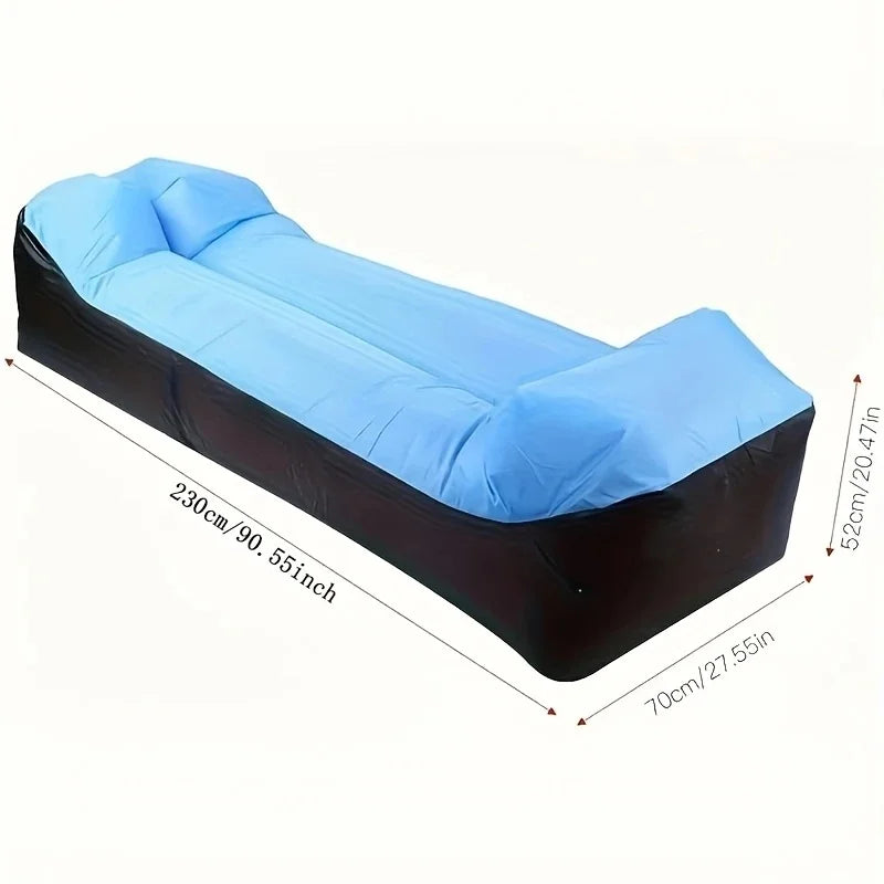 Portable Inflatable Lounge Chair with Pillow - Waterproof Sofa for Camping, Beach & Festivals - Easy Setup with Bag