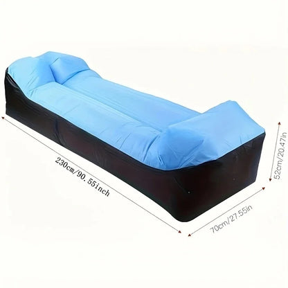 Portable Inflatable Lounge Chair with Pillow - Waterproof Sofa for Camping, Beach & Festivals - Easy Setup with Bag