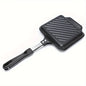 Non-Stick Camping Sandwich Panini Maker with Handle, Double Sided Frying Pan Detachable Grilled Sandwich Flip Pan