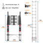 Telescopic Ladder Stainless Steel,load 150kg, Convenient Extendable ,For Pulling Walls, Changing Light Bulbs,Repairing Roofs,RV