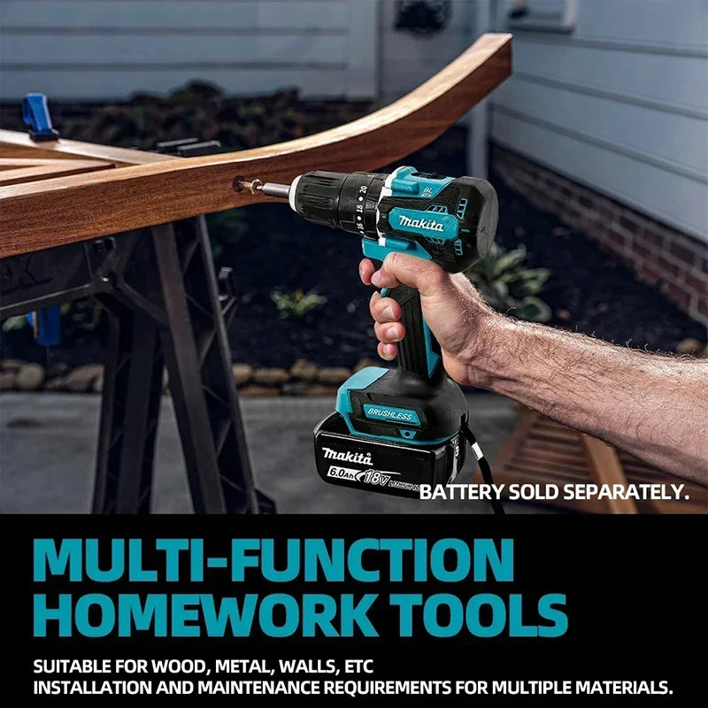 Makita DDF487 (EU-plug)  10mm brushless 18V lithium rechargeable impact drill household hand drill high torque electric screwdriver DDF487