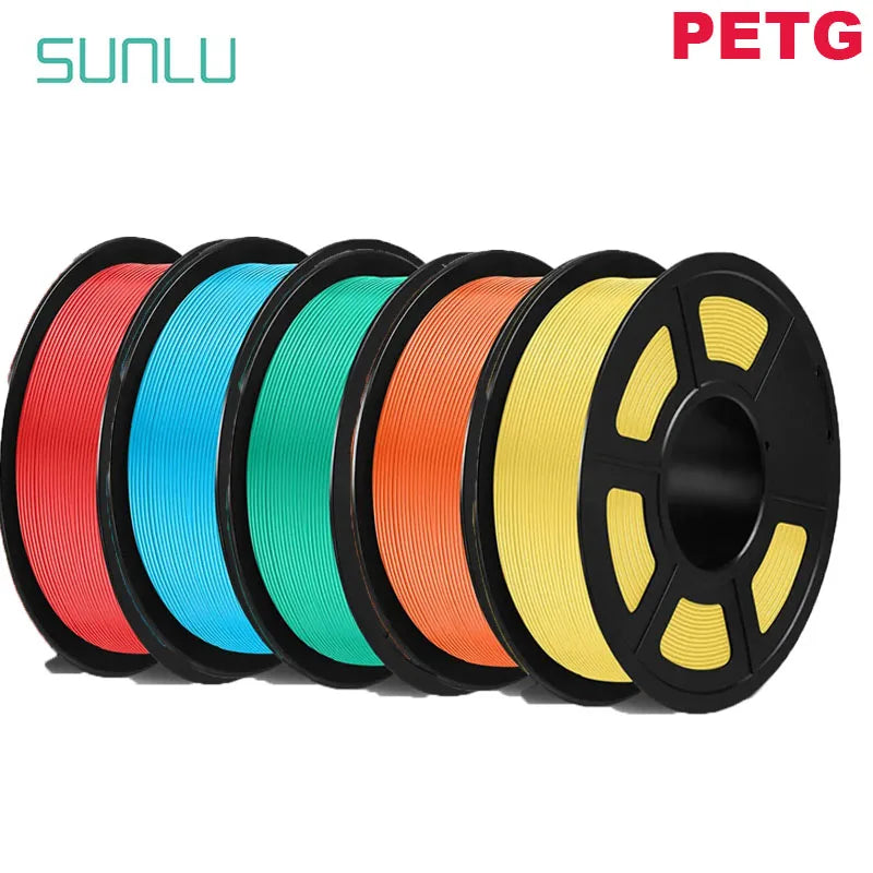 SUNLU 5Roll PETG/PETG Clear Filament 1.75 ±0.02mm 1kg Spool (2.2lbs) High Toughness Neatly Wound Filament Fit Most FDM Printer