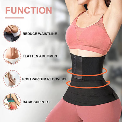 Buckle Bandage Wrap Adjustable Waist Trainer Tummy Slimming Belt Lumbar Support Corset Workout Belly Trimmer Sheath Shapewear