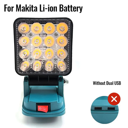 For Makita 14.4V-18V Li-ion Battery Lantern Outdoor Flashlight Cordless LED Work Light Camping Lamp Emergency Lighting