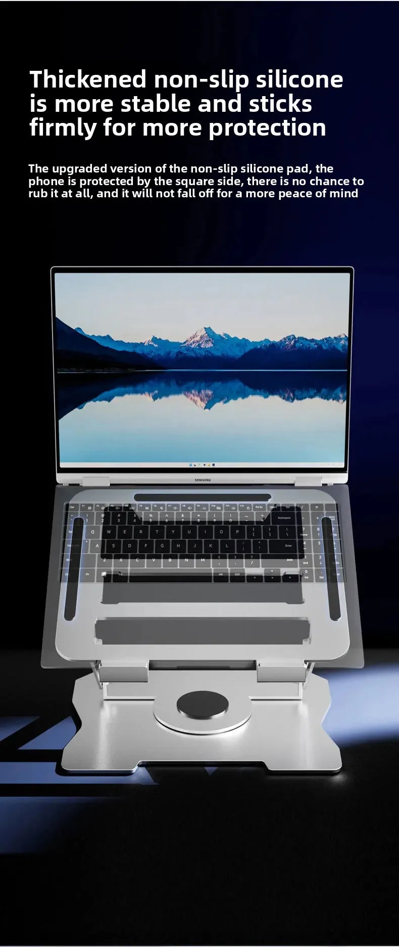 No-Install Notebook Tablet Stand Foldable Alloy Heat Sink Rotatable Display Elevation Frame Lightweight Portable Computer Holder