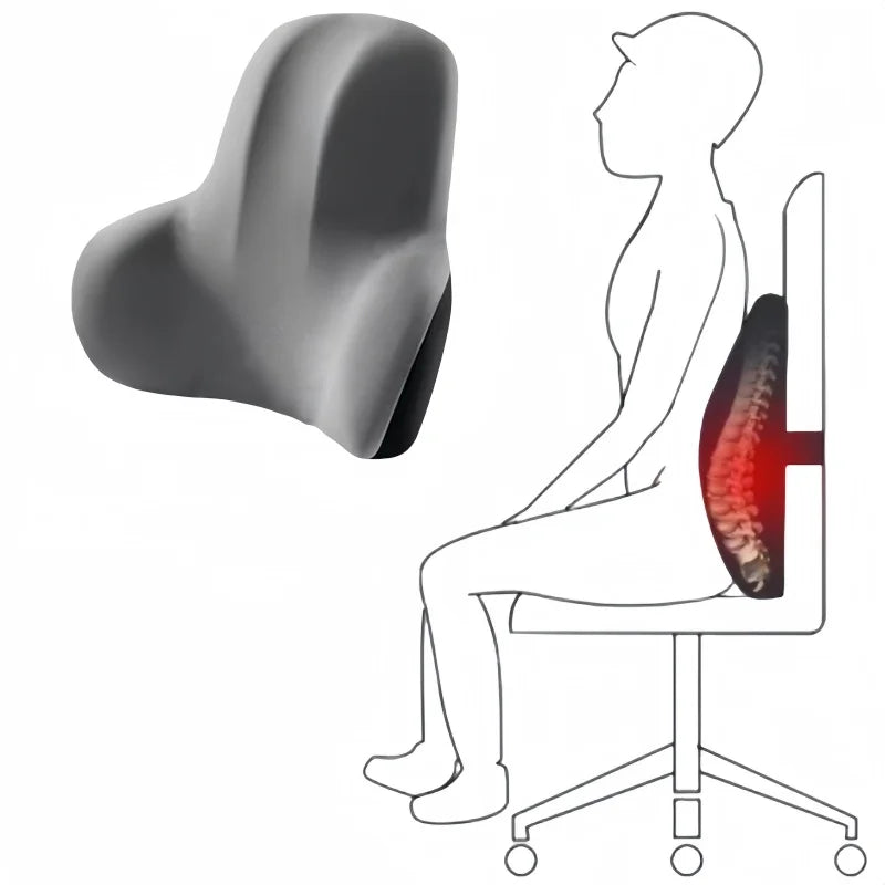 1pc Memory Foam Lumbar Back Cushion for Car Office Gaming Chairs and Postpartum Waist Support Multi Functional Pain Relief Pillo