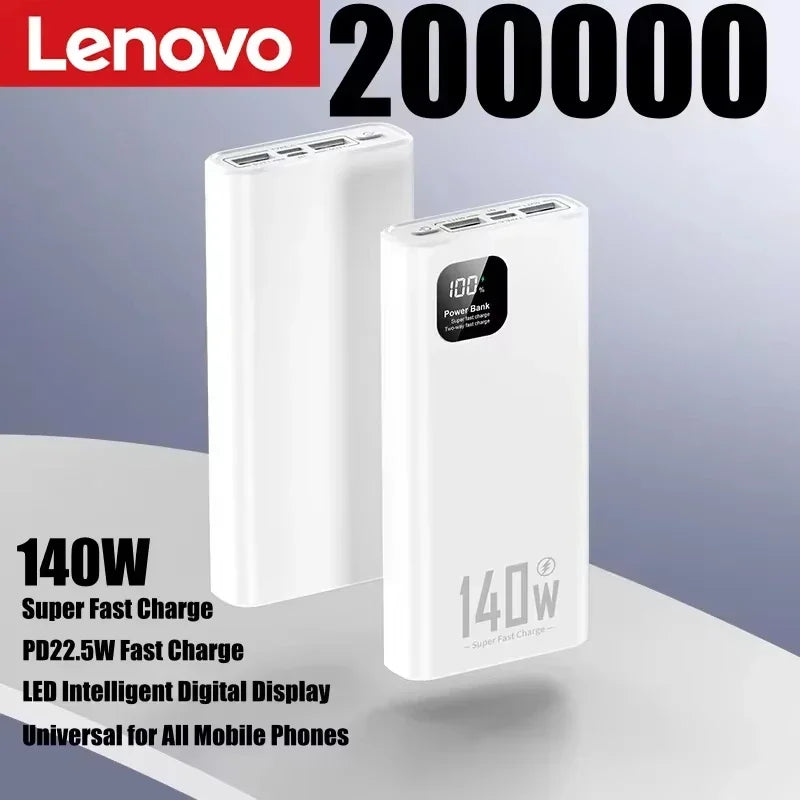 Lenovo Portable PowerBank 140W Super Fast Charging 500000mAh Large Capacity External Battery Charger Powerbank For Xiaomi iPhone