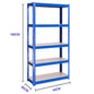 Adjustable Height Layout 5-Tier Heavy Duty Shelf 875kg Boltless Metal Rack Tool Free Assembly for Garage Warehouse Storage