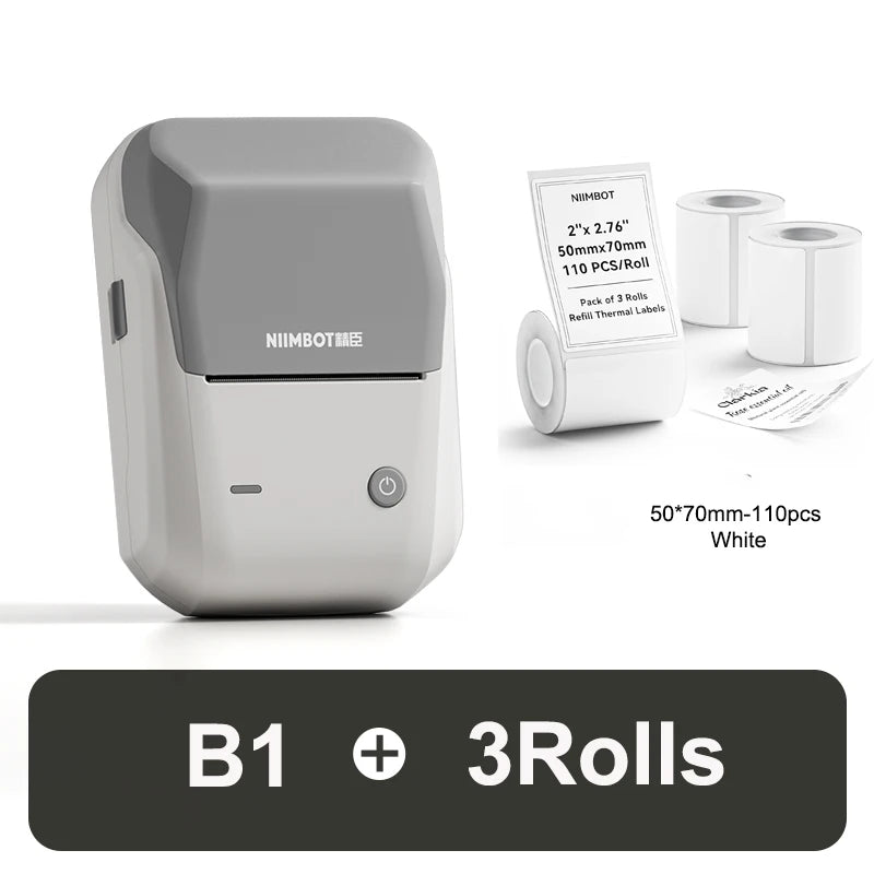 Niimbot B1 Label Maker 2inch Bluetooth Thermal Label Printer for Home Mailing Bakery Grocery Compatible with Phone Computer