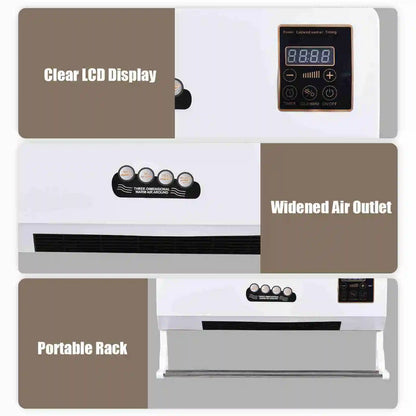 2-in-1 Heater & Fan Combo - Wall Mounted with Digital Display, Timer, and Natural Wind Mode for Home, Office, and Dormitory