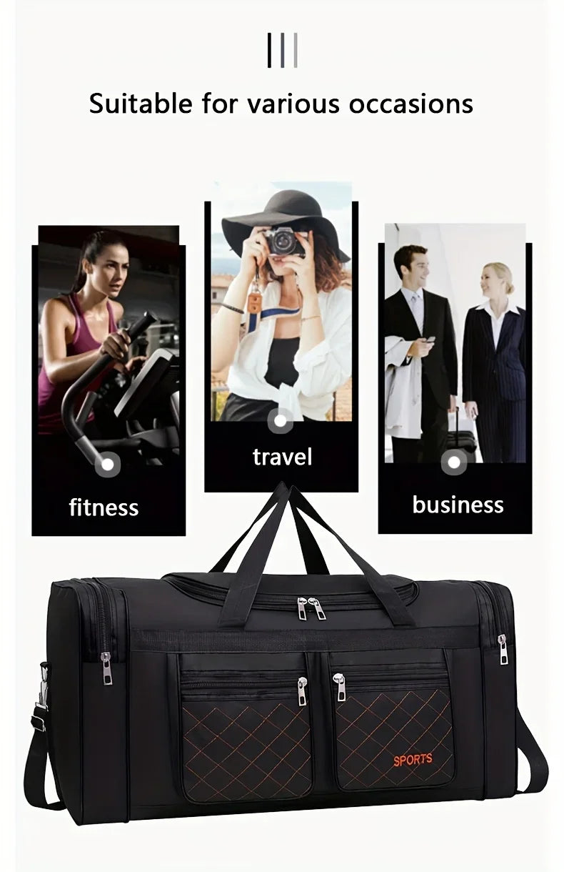 Large Capacity Travel Duffel Bag, Casual Style, Multiple Compartments & Pockets, Perfect for Short Trips, Sports Travel Bag