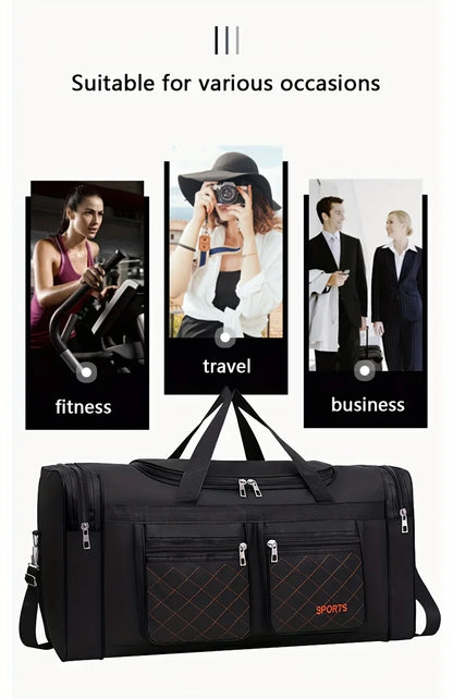 Large Capacity Travel Duffel Bag, Casual Style, Multiple Compartments & Pockets, Perfect for Short Trips, Sports Travel Bag