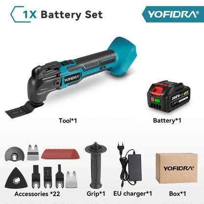 YOFIDRA 6 Gears 600W Oscillating Multi Tools Function Tool 20000OPM Electric Saw Trimmer Shovel for Makita 18V Battery Pin
