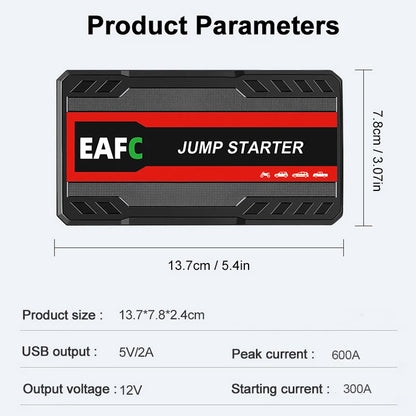 2000A/1200A High Power Car Battery Jump Starter Portable Car Battery Booster Charger Booster Power Bank Starting Device USB Port