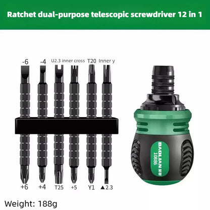 High quality ratchet screwdriver set with multifunctional adjustable inner cross shaped triangular plum blossom shaped screwdriv