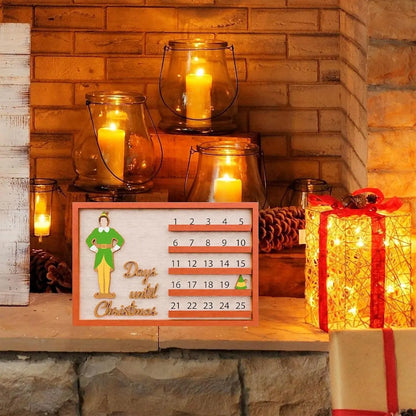 Christmas Calendar Unique Countdown To Christmas Sign Farmhouse Tabletop Number Date Rustic Home Decor Cartoon Patterns Table