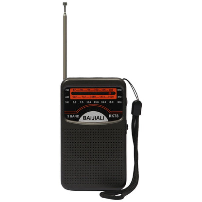 Radio FM/AM Small Portable Radio Battery Operated Radio Full-wave Band World Receiver Telescopic Antenna Built-in Speaker