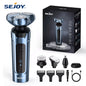 Sejoy Shaver Barber for Men 5 in 1 Electric Razor Rechargeable with Beard Trimmer Lithium Battery Portable Shavers for Travel
