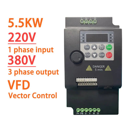 220V 380V VFD Variable Frequency Drive Inverter 0.75/1.5/2.2/3.7/4/5.5KW Vector Control Variator Speed Adjuster Controller