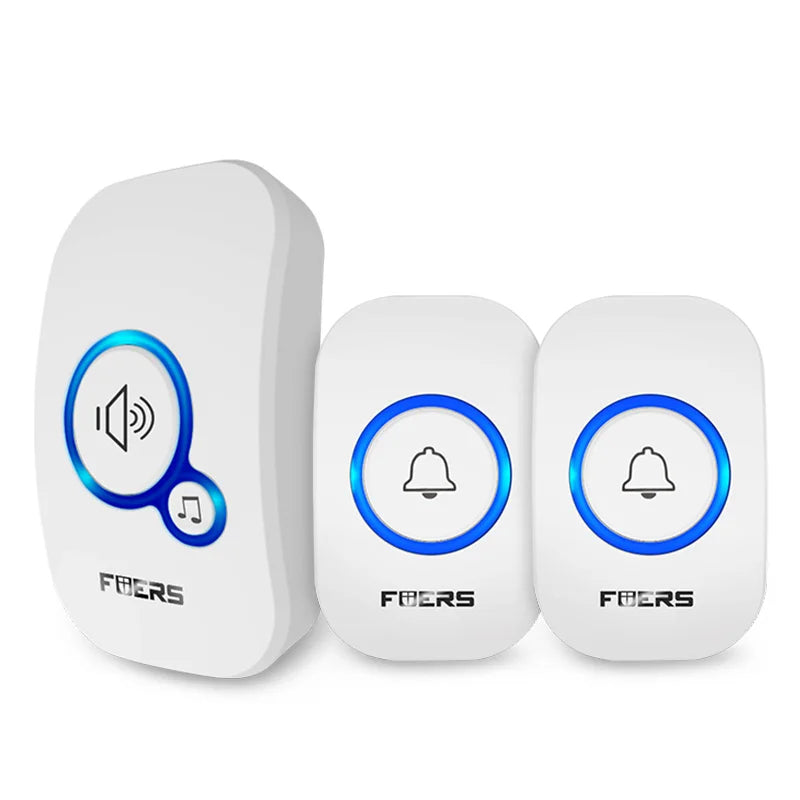 Fuers Wireless Doorbell Waterproof Welcome Chime Home Door Bell Intelligent 32 Songs Smart Alarm With Battery For Store Hotel
