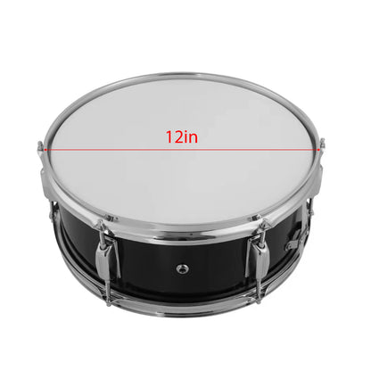 12 Inch Snare Drum Portable Snare Drum Set with Drumsticks Shoulder Strap Percussion Instrument Suitable for Students Beginners