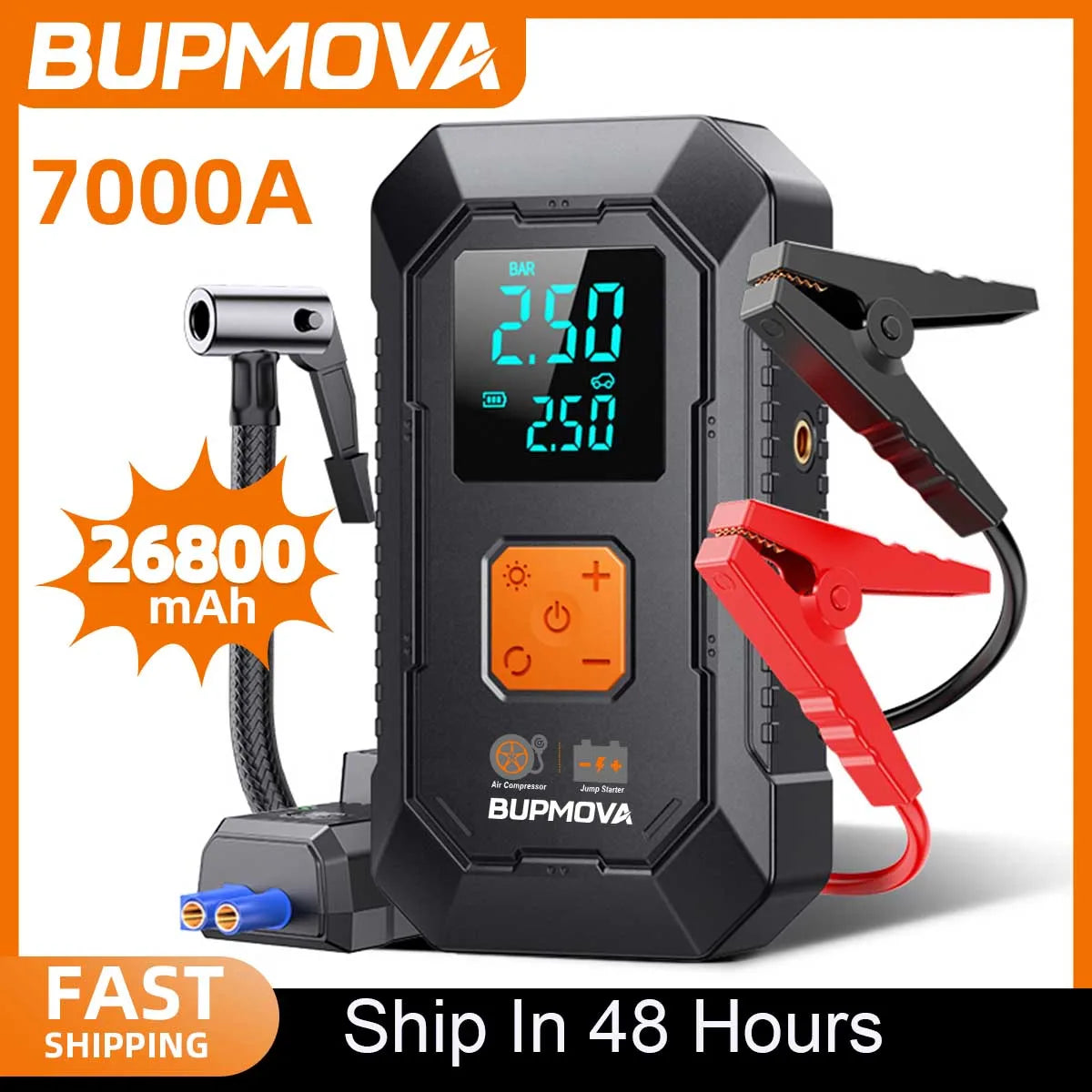 4 In 1 8000A Car Jump Starter 150PSI Air Pump Car Battery Booster Engine Starting Device Tire Air Compressor Power Bank