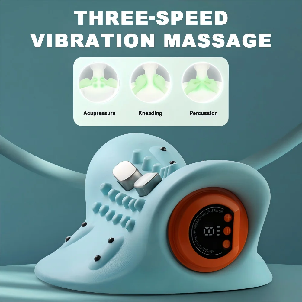 Portable Pulse Neck Massage Pillow 3D Kneading Shiatsu with Heat Neck  Hot Compress for Shoulder/Back Pain Relief Home Car Use