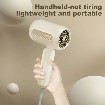 1900W Negative Ion Hair Dryer Low Noise Strong Wind Fast-Drying with Nozzle for Home and Travel Hair Dryer Portable