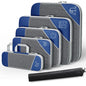 6PCS Travel Compressed Packing Cubes Storage Organizer Set With Shoe Bag Mesh Visual Luggage Portable Lightweight Suitcase Bag