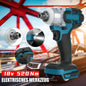18V cordless electric wrench, 520NM brushless electric impact wrench, 1/2-inch screwdriver socket, Makita battery power tools