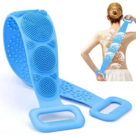 Silicone body exfoliating brush for back, shower, massage, cleansing, exfoliation and rejuvenation, a back cleaning tool